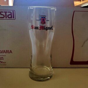 SAN MIGUEL Beer Filipino Pale Pilsner Lager Glasses Mugs Half Pint 10 oz NWOT